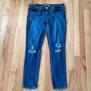 Levi's Jeans Womens 32 Blue 711 Mid Rise Skinny Distressed Medium Wash Casual